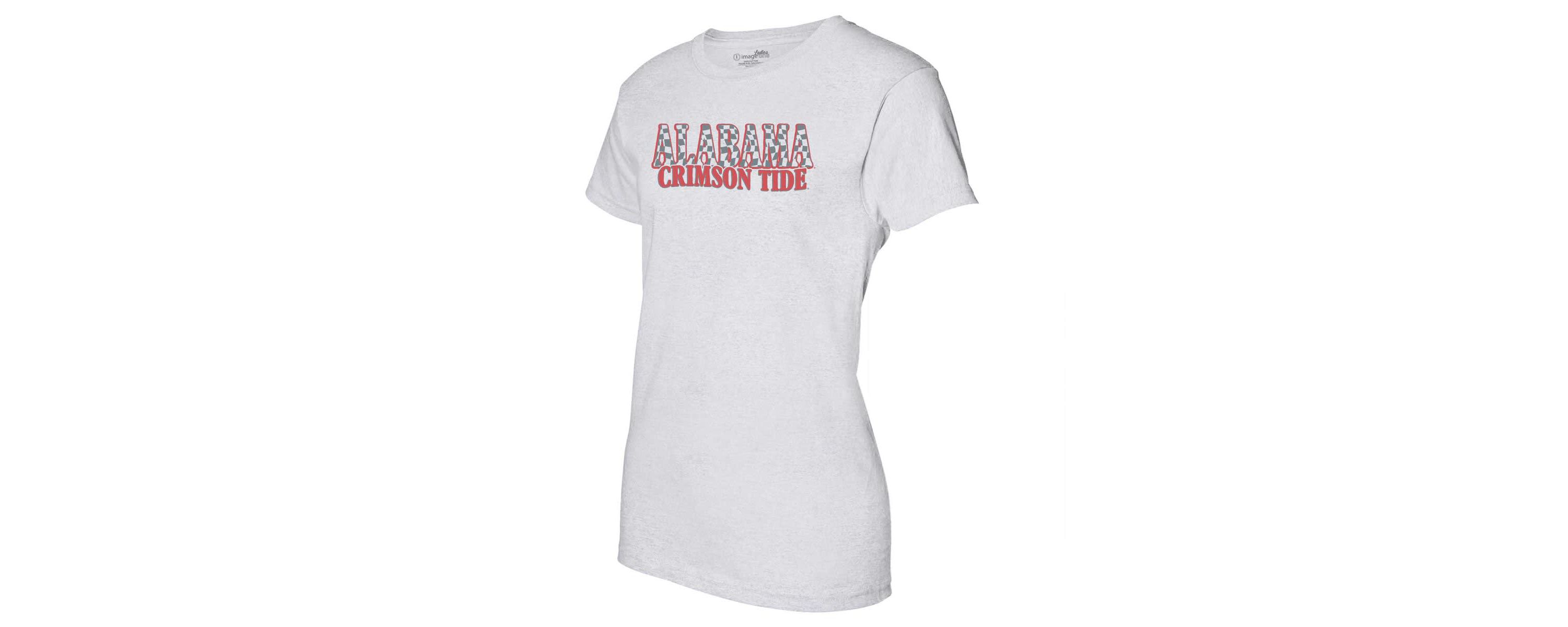 Alabama Crimson Tide NCAA Alabama Tide Checkered Team Name Wavy Tri-Blend T-Shirt