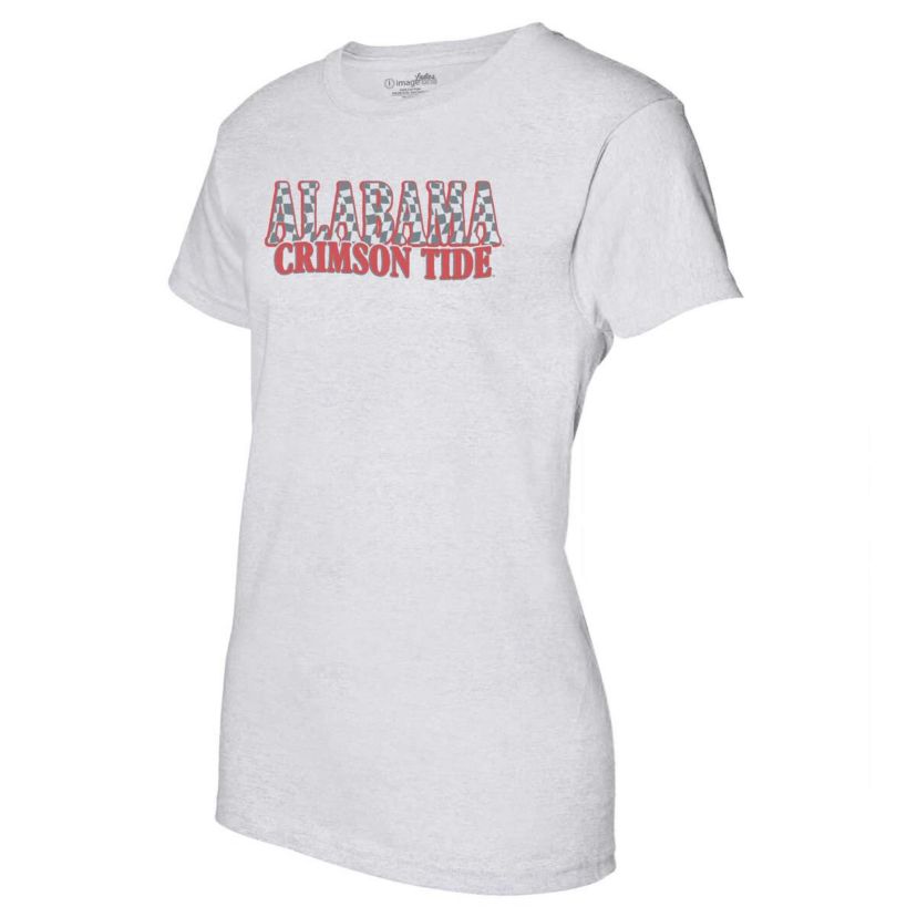 Alabama Crimson Tide NCAA Alabama Tide Checkered Team Name Wavy Tri-Blend T-Shirt