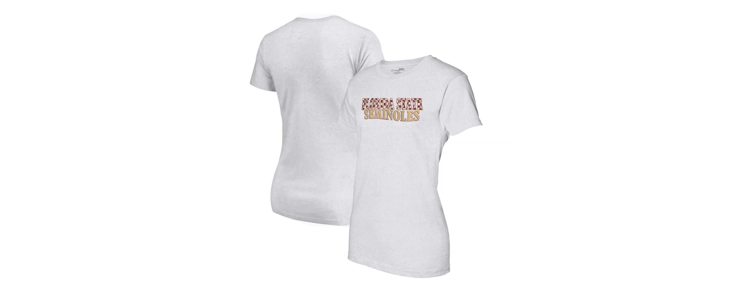 NCAA Florida State Seminoles Checkered Team Name Wavy Tri-Blend T-Shirt