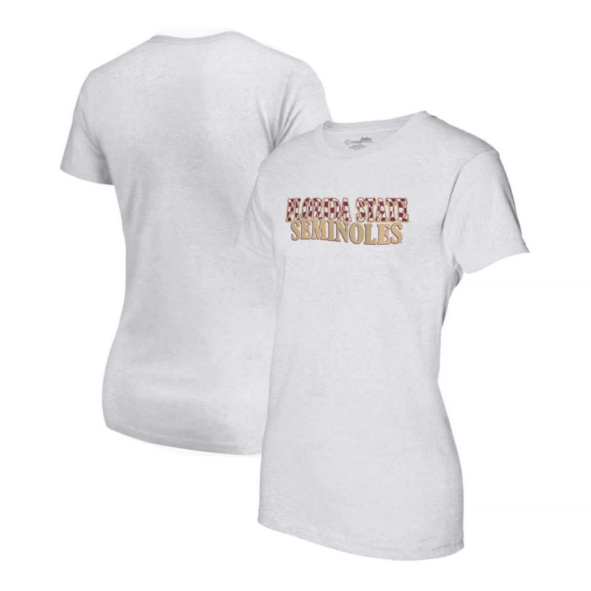 NCAA Florida State Seminoles Checkered Team Name Wavy Tri-Blend T-Shirt