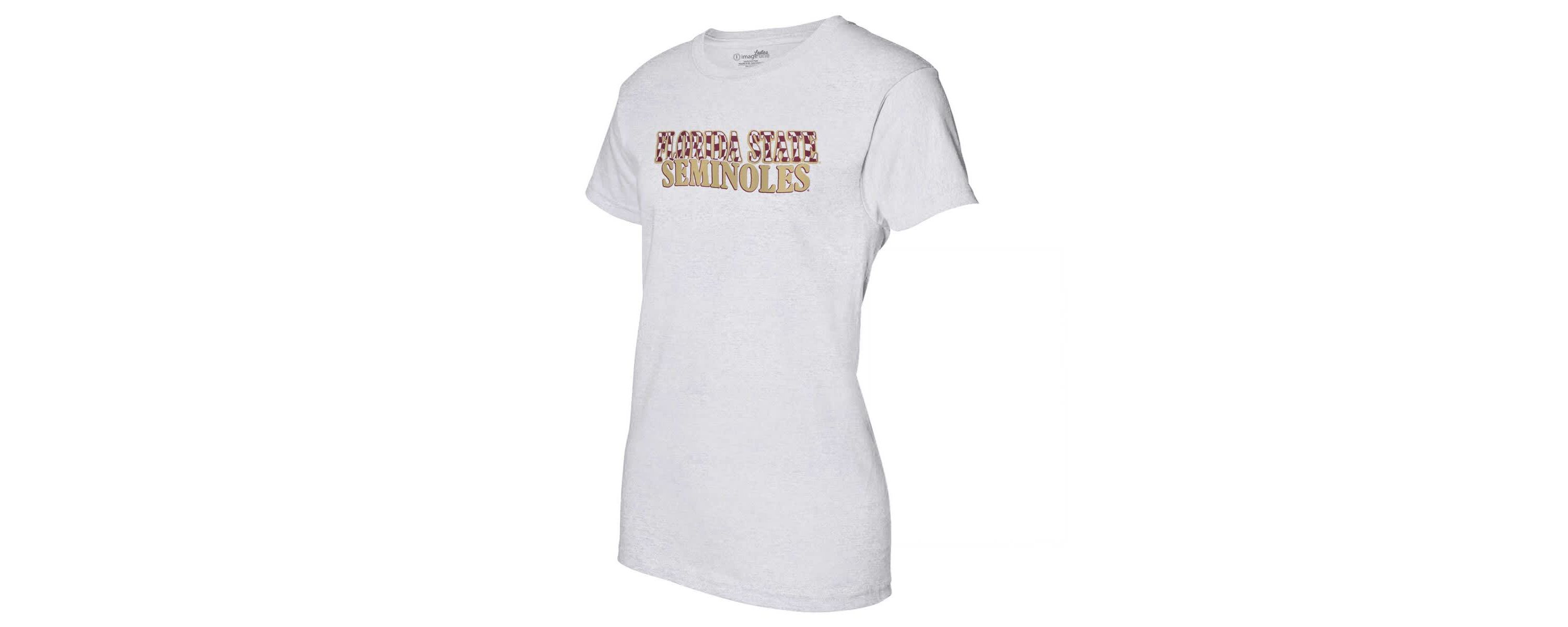 NCAA Florida State Seminoles Checkered Team Name Wavy Tri-Blend T-Shirt