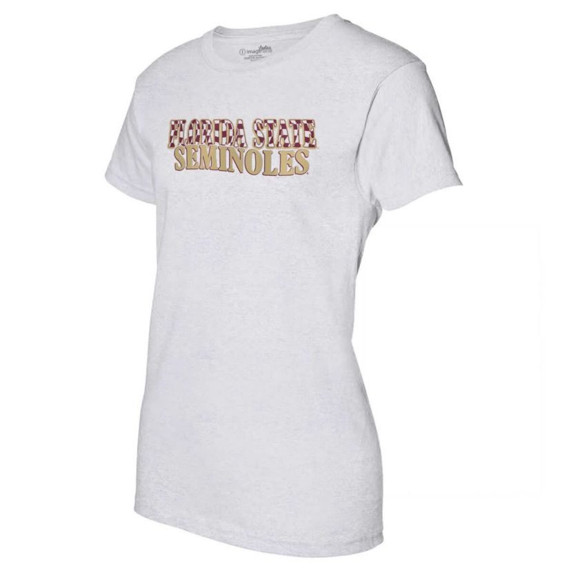 NCAA Florida State Seminoles Checkered Team Name Wavy Tri-Blend T-Shirt