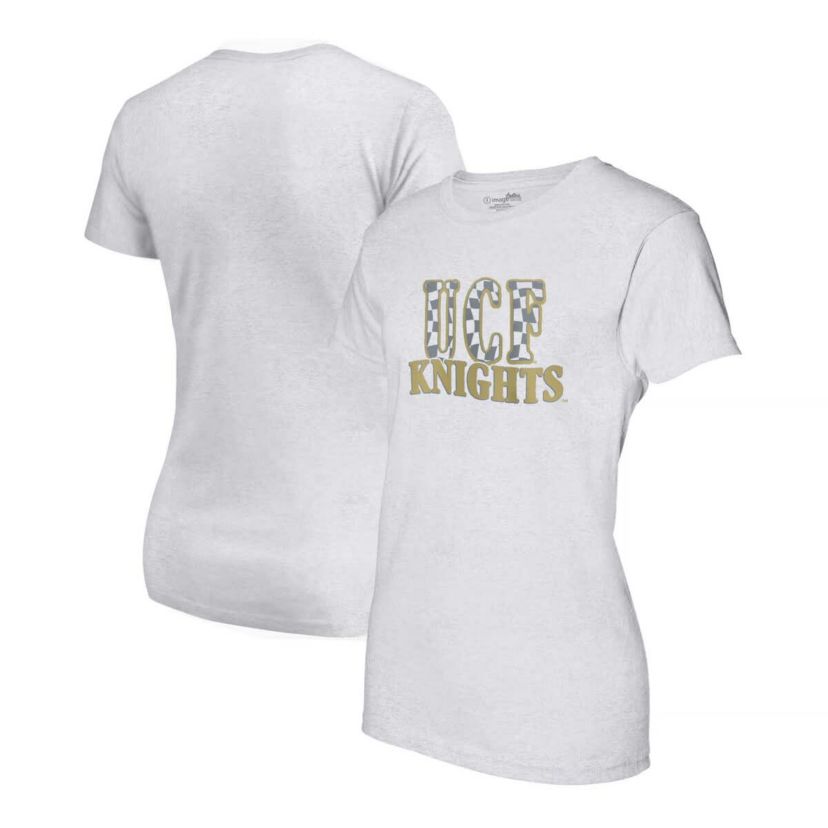 NCAA UCF Knights Checkered Team Name Wavy Tri-Blend T-Shirt