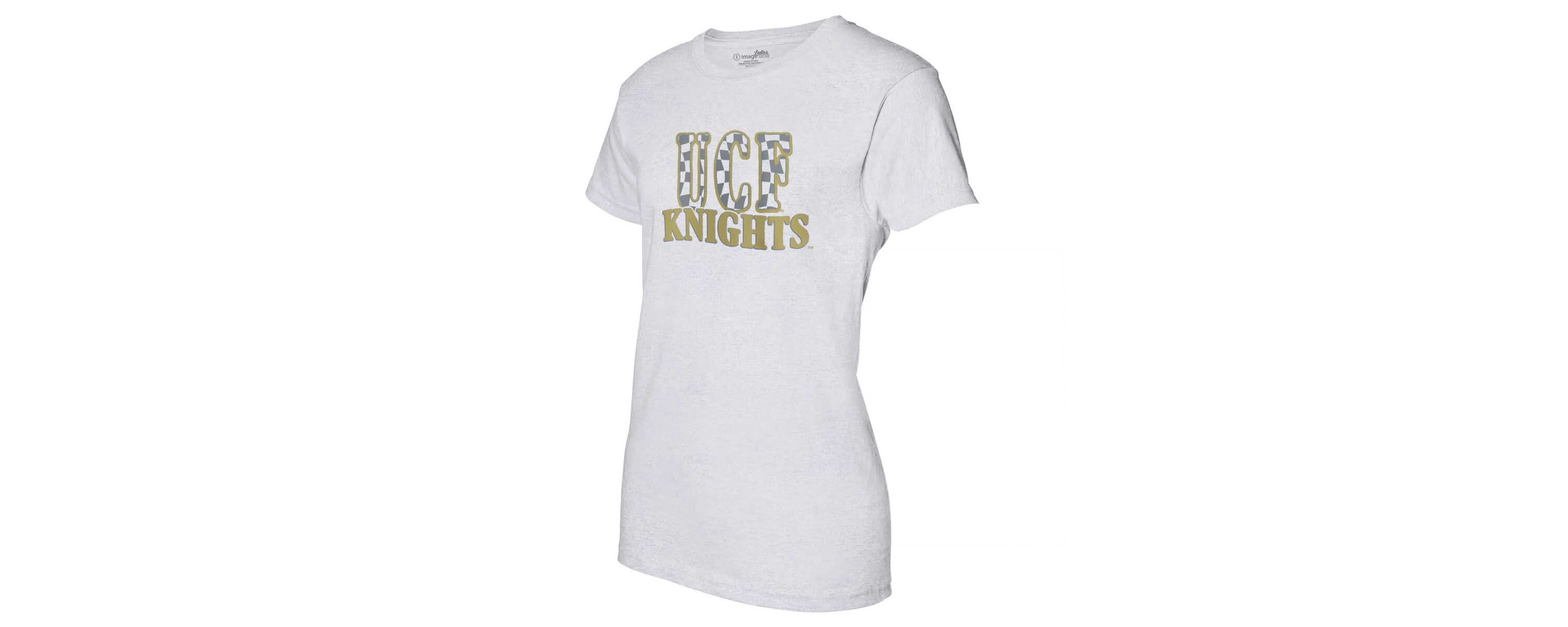 NCAA UCF Knights Checkered Team Name Wavy Tri-Blend T-Shirt