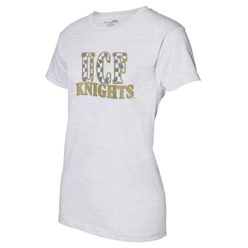 NCAA UCF Knights Checkered Team Name Wavy Tri-Blend T-Shirt