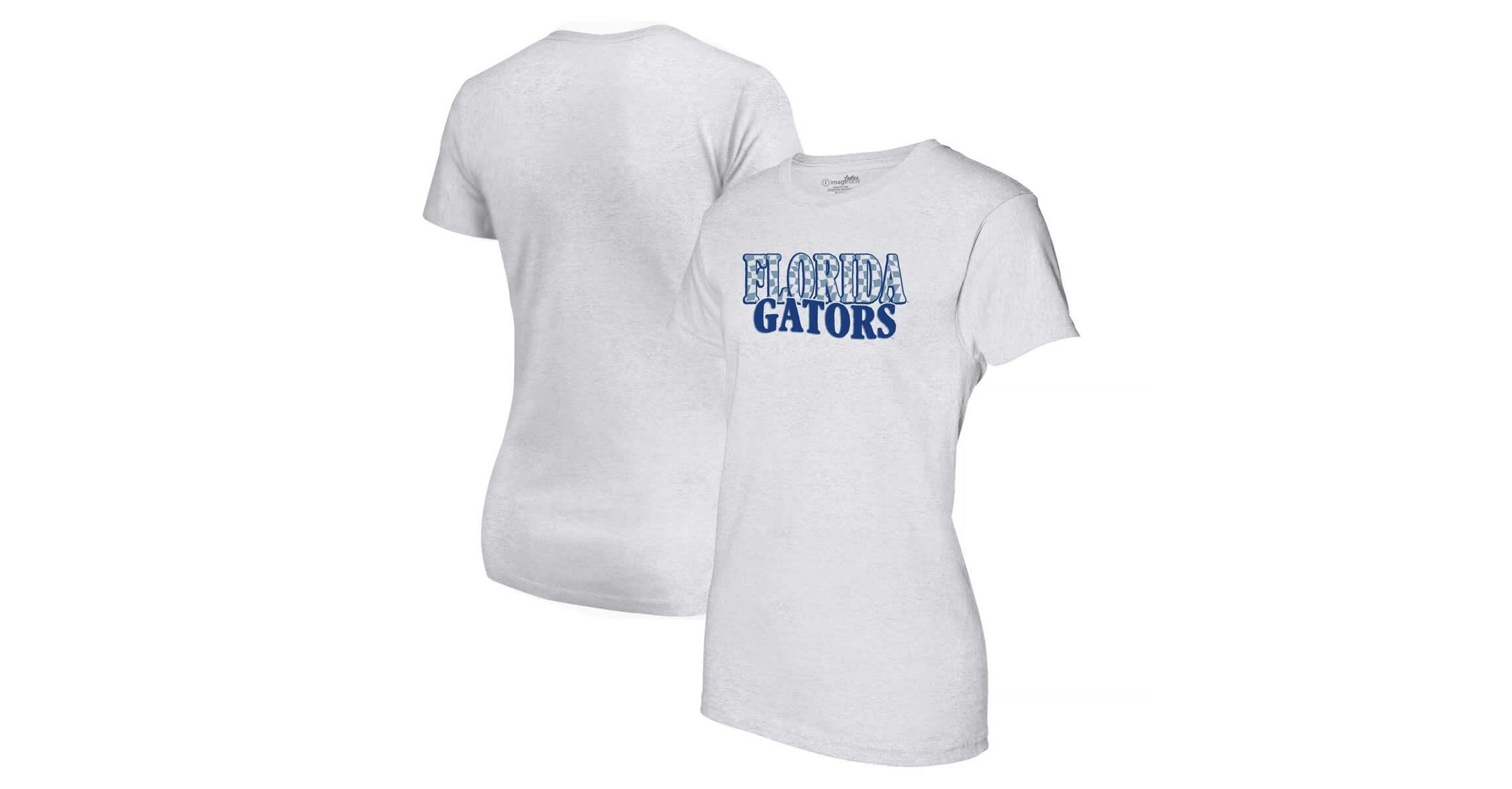 NCAA Florida Gators Checkered Team Name Wavy Tri-Blend T-Shirt