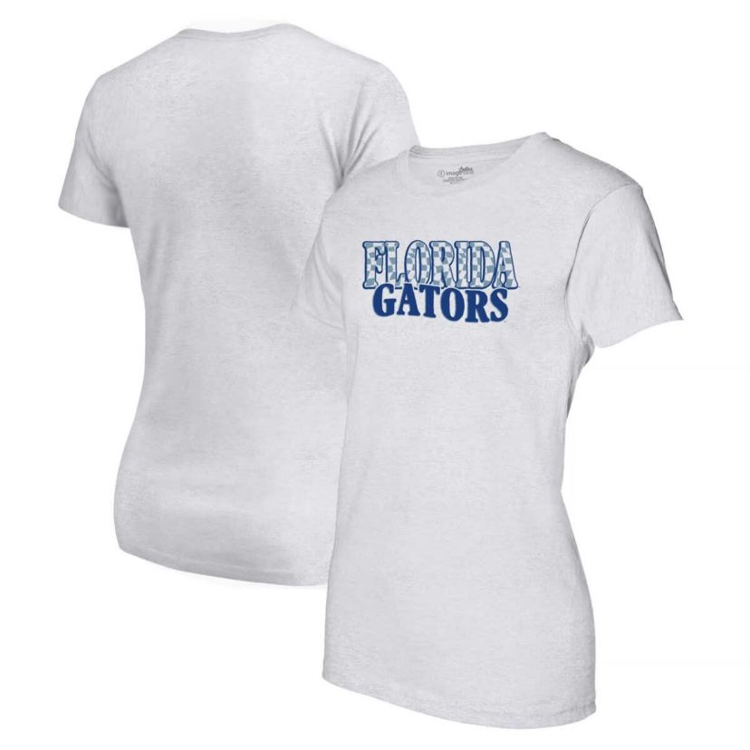 NCAA Florida Gators Checkered Team Name Wavy Tri-Blend T-Shirt