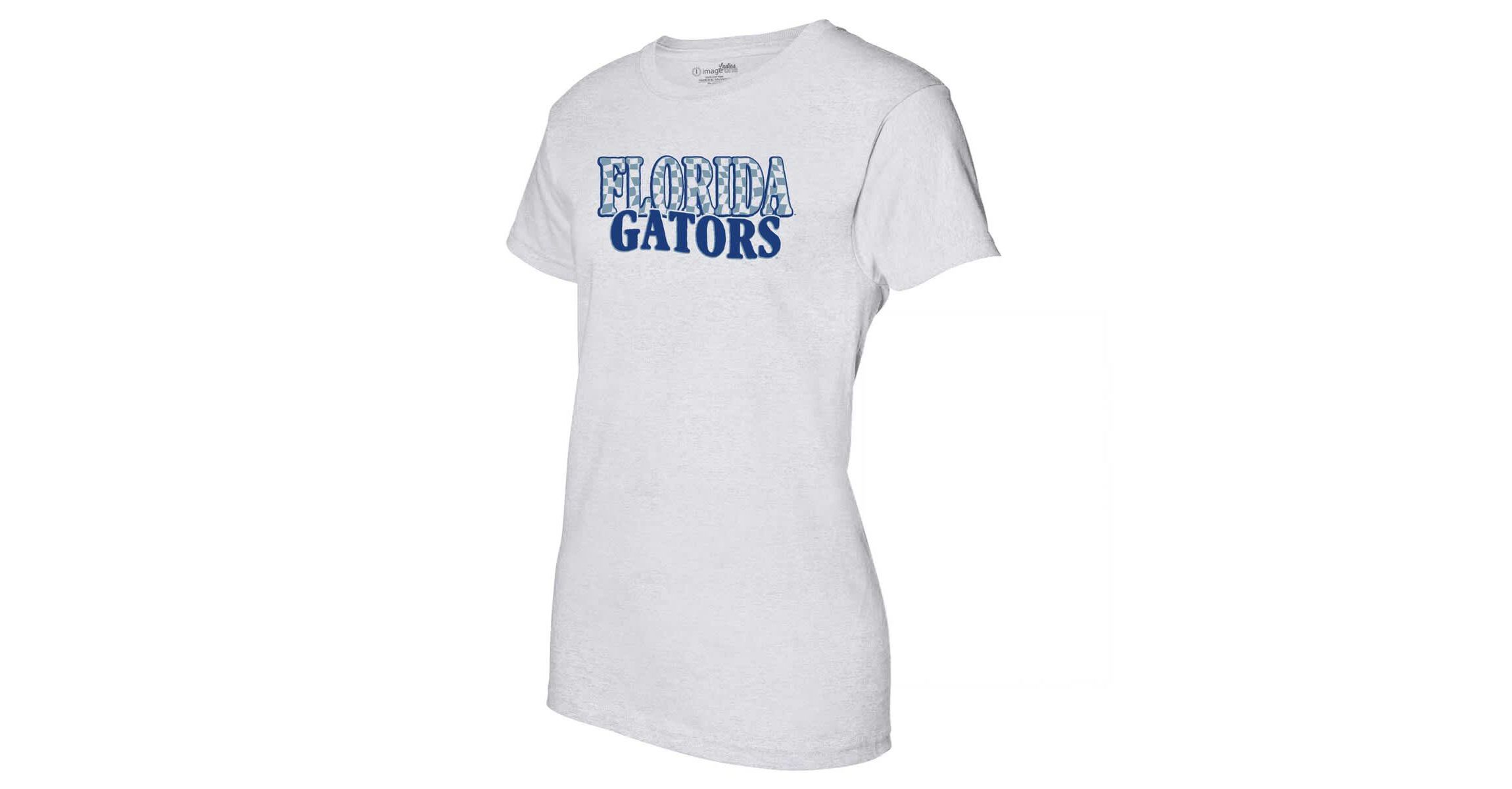 NCAA Florida Gators Checkered Team Name Wavy Tri-Blend T-Shirt