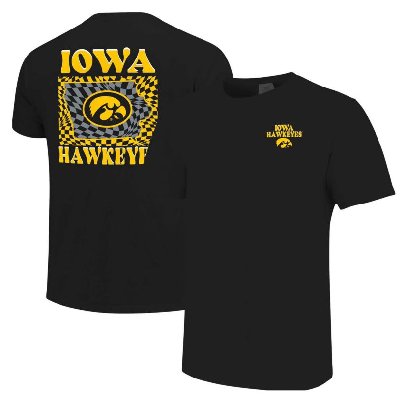 NCAA Iowa Hawkeyes Checkered Mascot T-Shirt