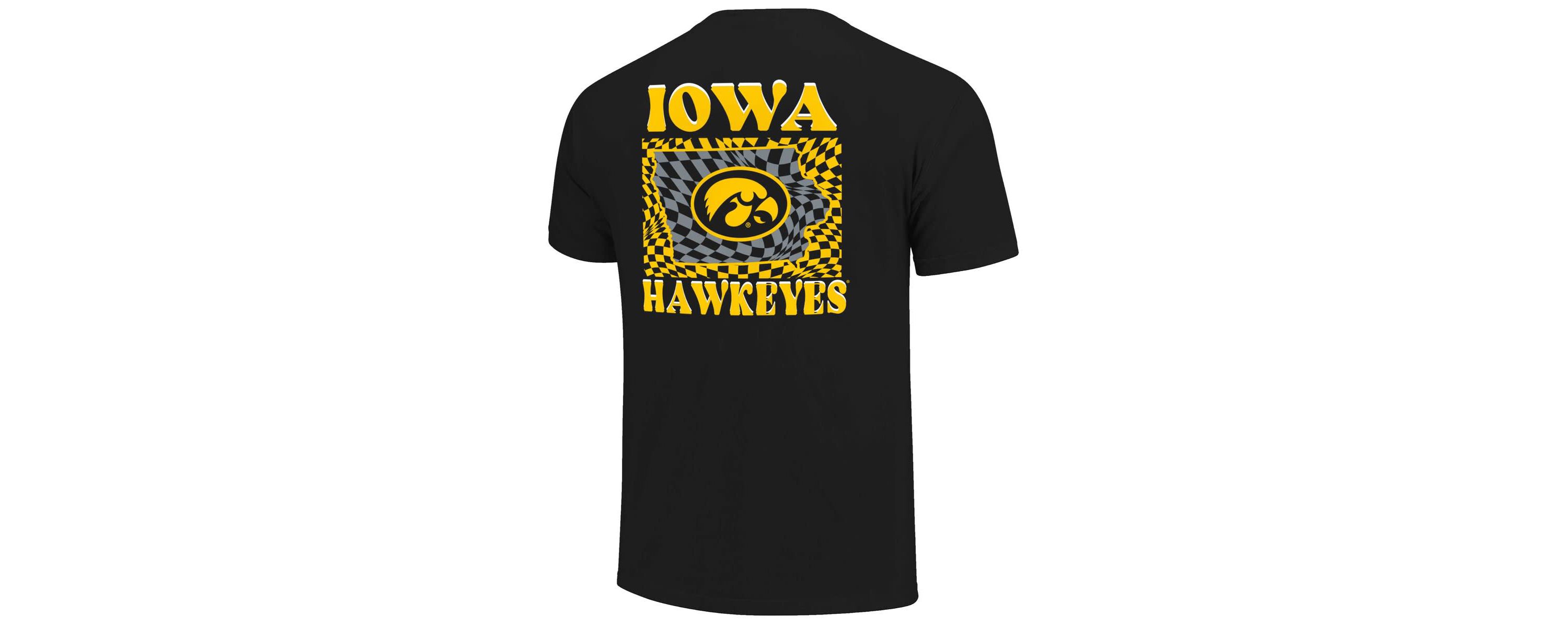 NCAA Iowa Hawkeyes Checkered Mascot T-Shirt