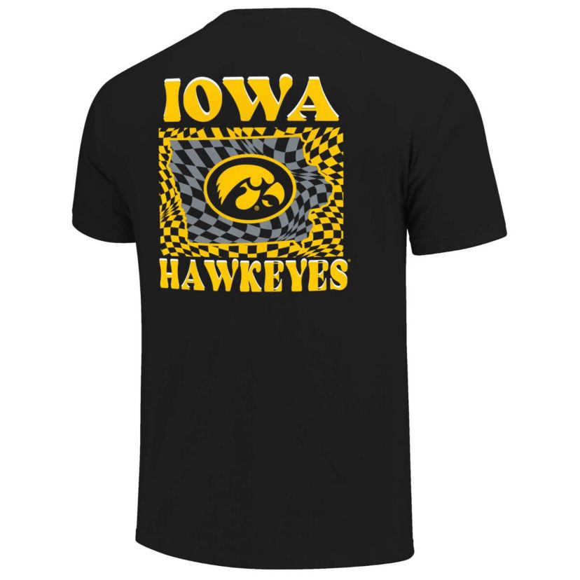 NCAA Iowa Hawkeyes Checkered Mascot T-Shirt
