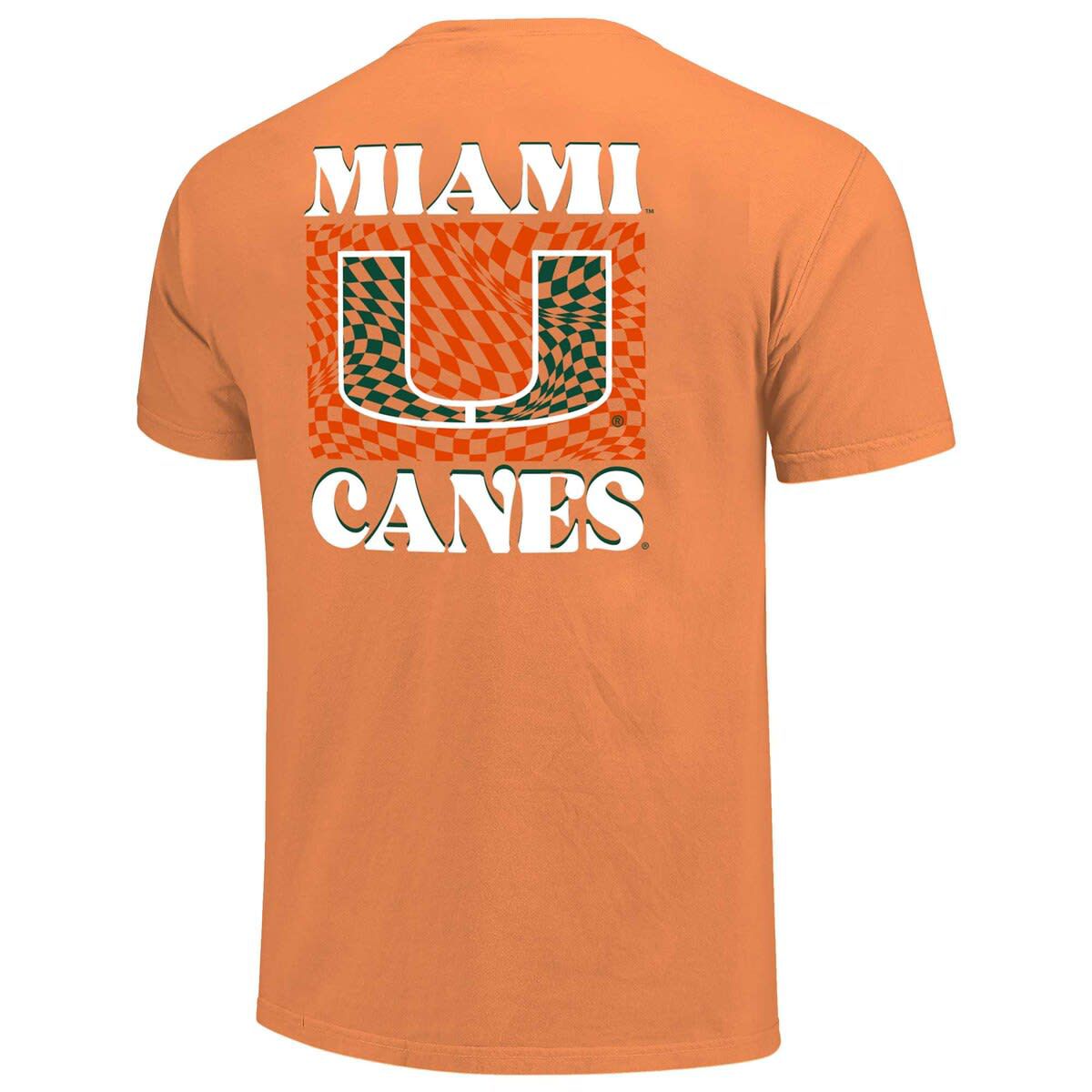 Miami (FL) Hurricanes NCAA Miami Hurricanes Checkered Mascot T-Shirt