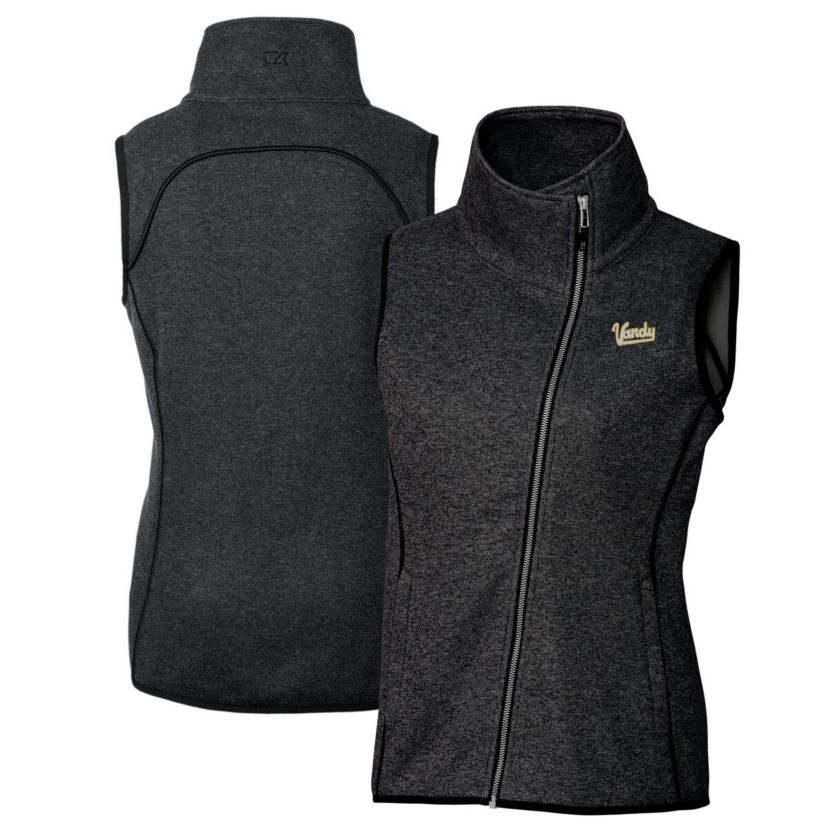 NCAA Vanderbilt Commodores Vault Mainsail Sweater-Knit Full-Zip Asymmetrical Vest