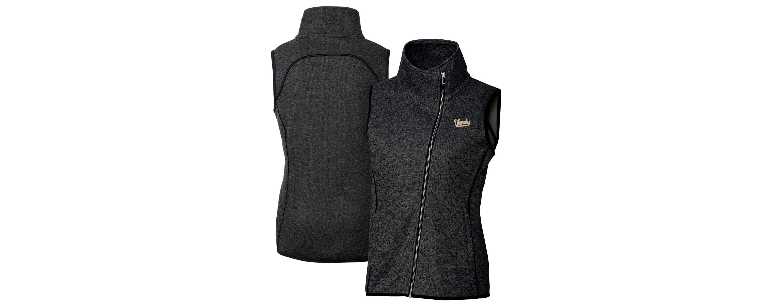 NCAA Vanderbilt Commodores Vault Mainsail Sweater-Knit Full-Zip Asymmetrical Vest
