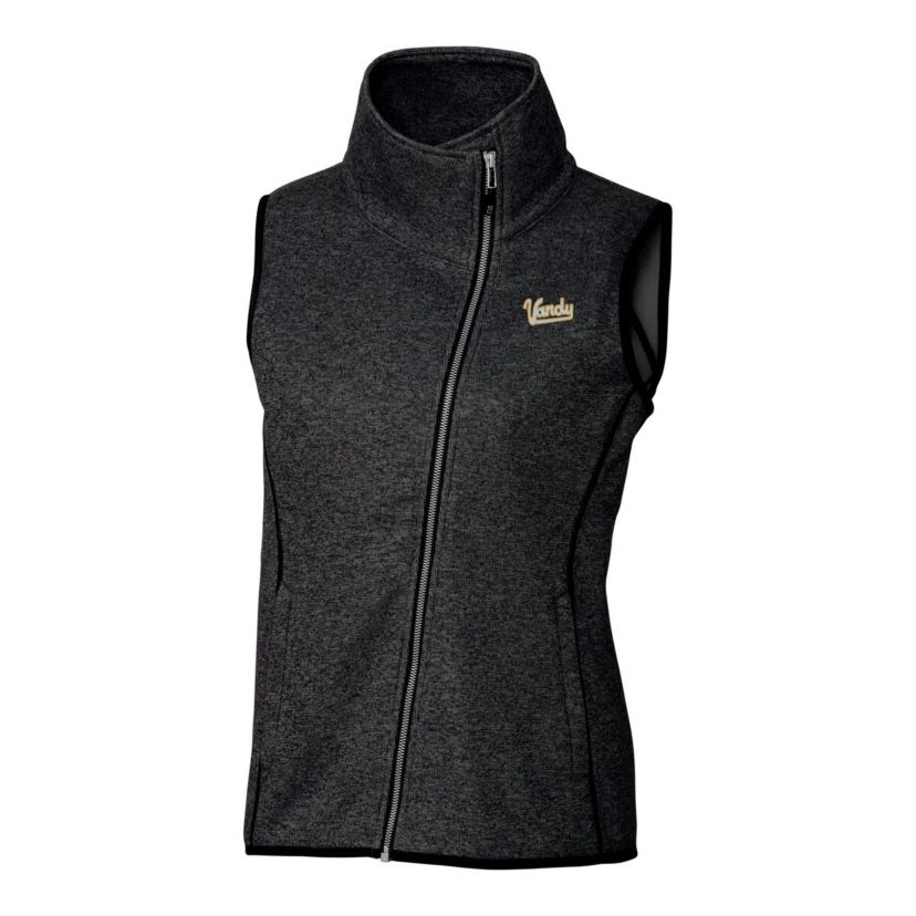NCAA Vanderbilt Commodores Vault Mainsail Sweater-Knit Full-Zip Asymmetrical Vest