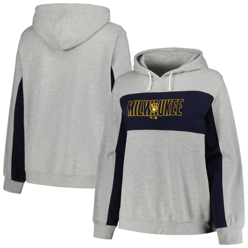 MLB Milwaukee Brewers Plus Size Pullover Jersey Hoodie