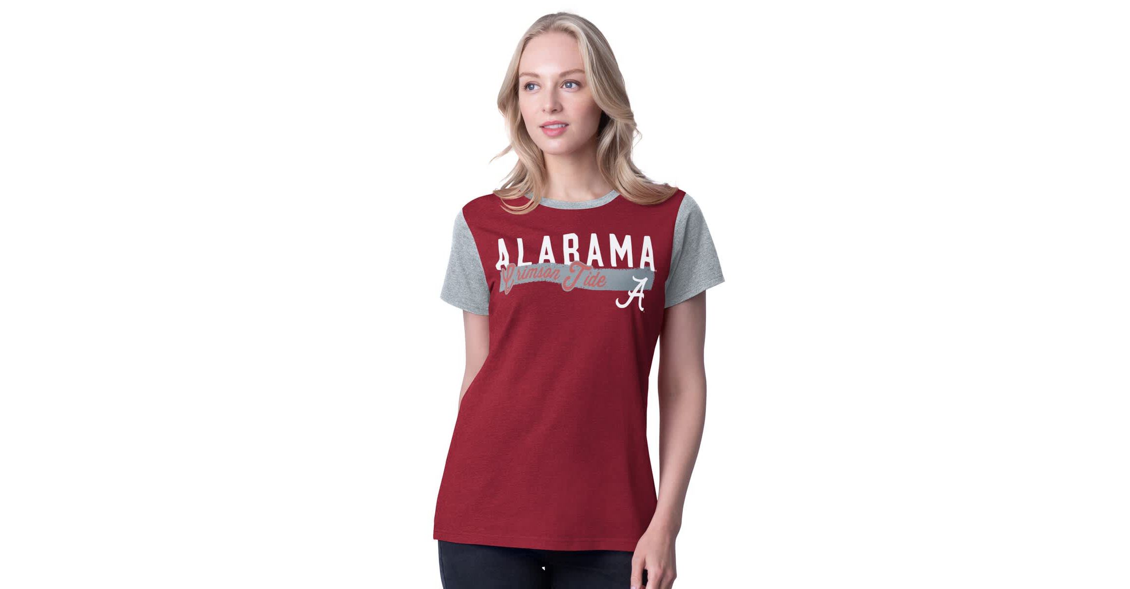 Alabama Crimson Tide NCAA Alabama Tide Racer Crewneck Ringer T-Shirt