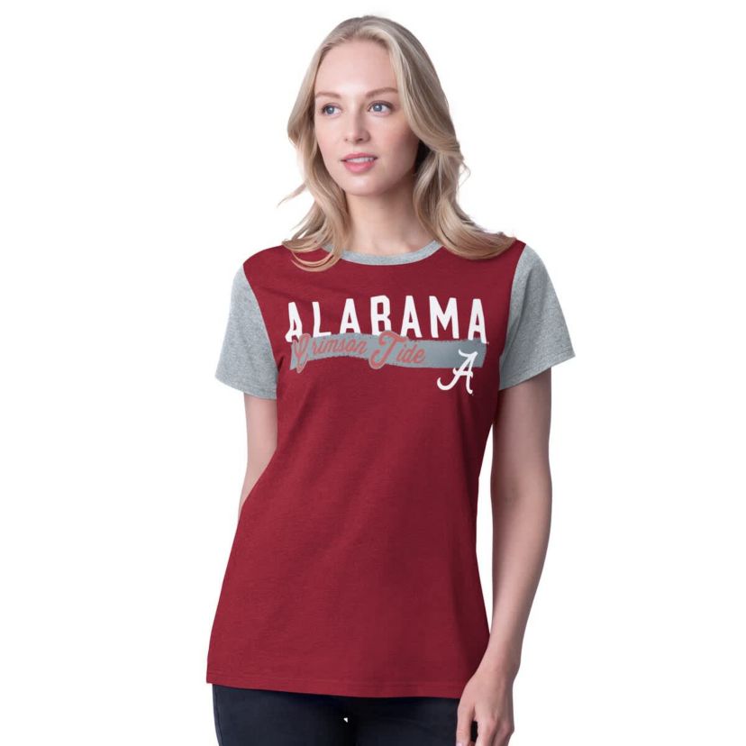 Alabama Crimson Tide NCAA Alabama Tide Racer Crewneck Ringer T-Shirt