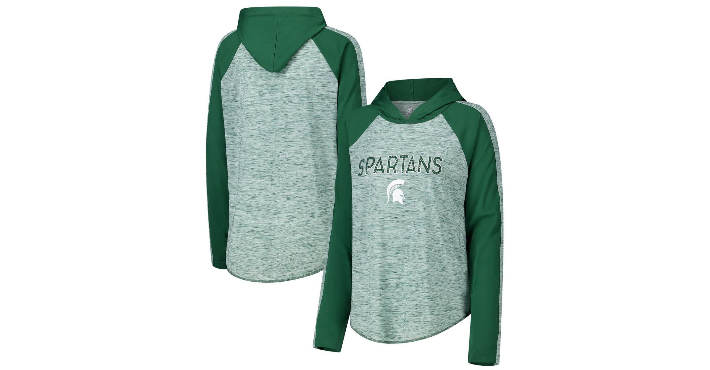 NCAA Michigan State Spartans Underdog Bling Raglan Long Sleeve Hoodie T-Shirt