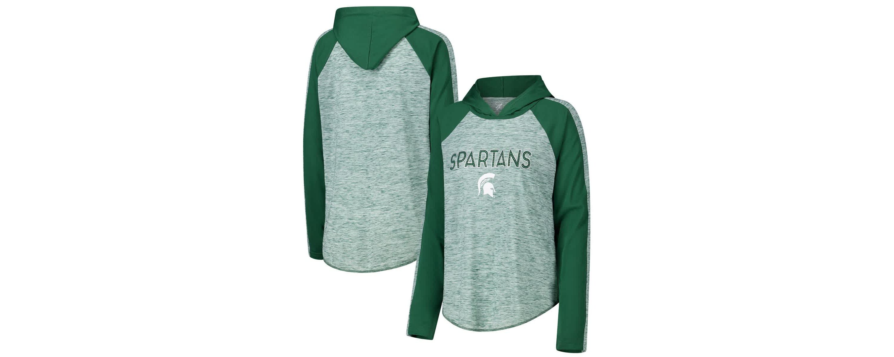 NCAA Michigan State Spartans Underdog Bling Raglan Long Sleeve Hoodie T-Shirt