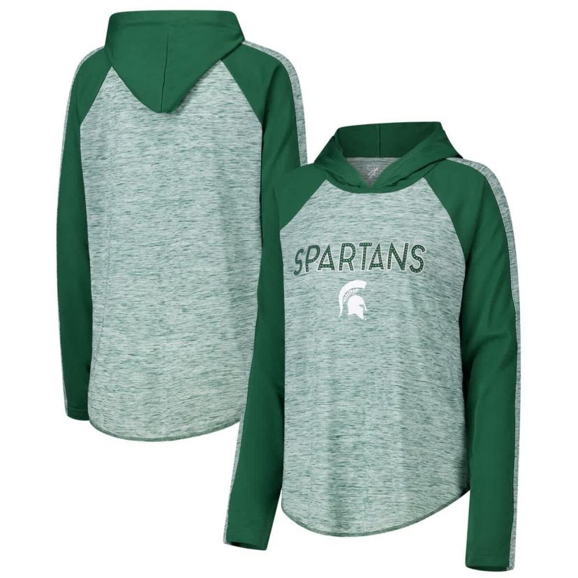 NCAA Michigan State Spartans Underdog Bling Raglan Long Sleeve Hoodie T-Shirt