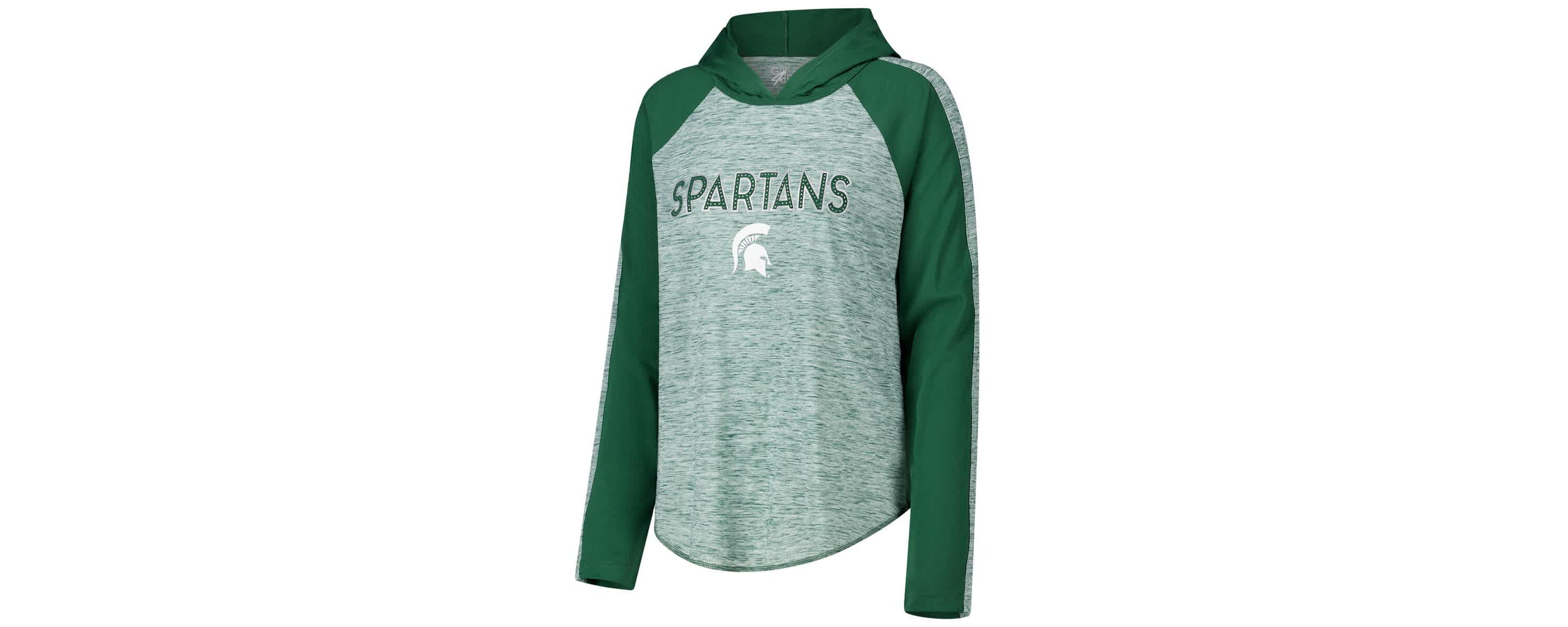 NCAA Michigan State Spartans Underdog Bling Raglan Long Sleeve Hoodie T-Shirt