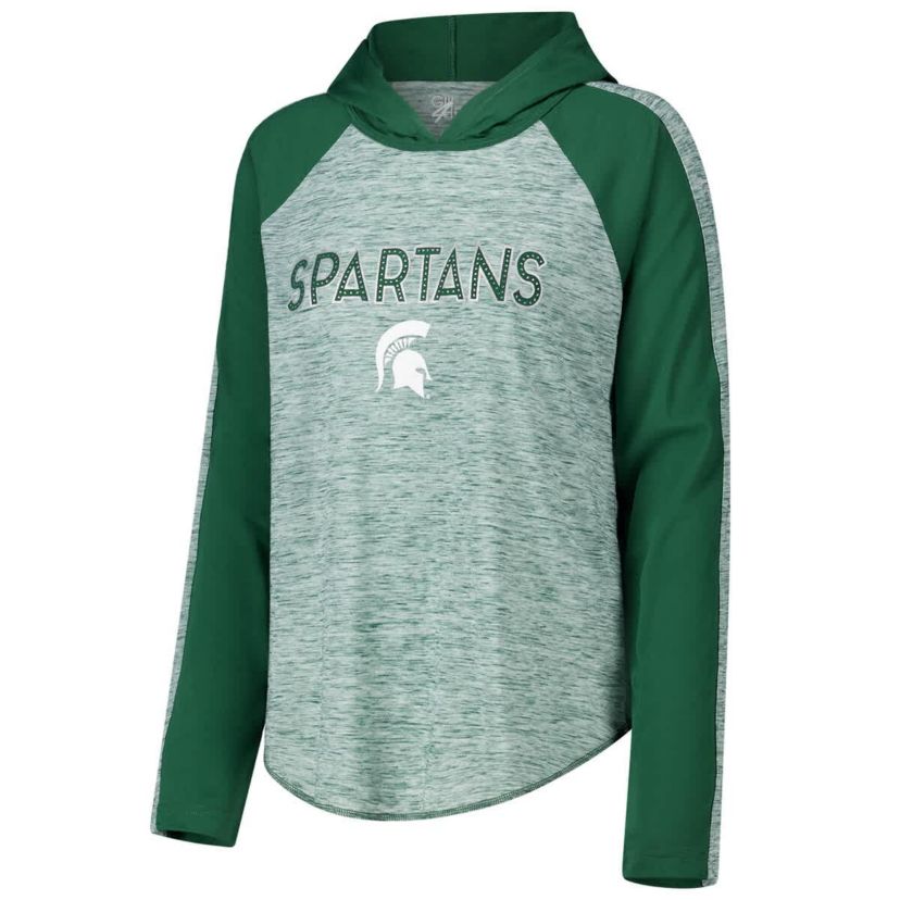 NCAA Michigan State Spartans Underdog Bling Raglan Long Sleeve Hoodie T-Shirt