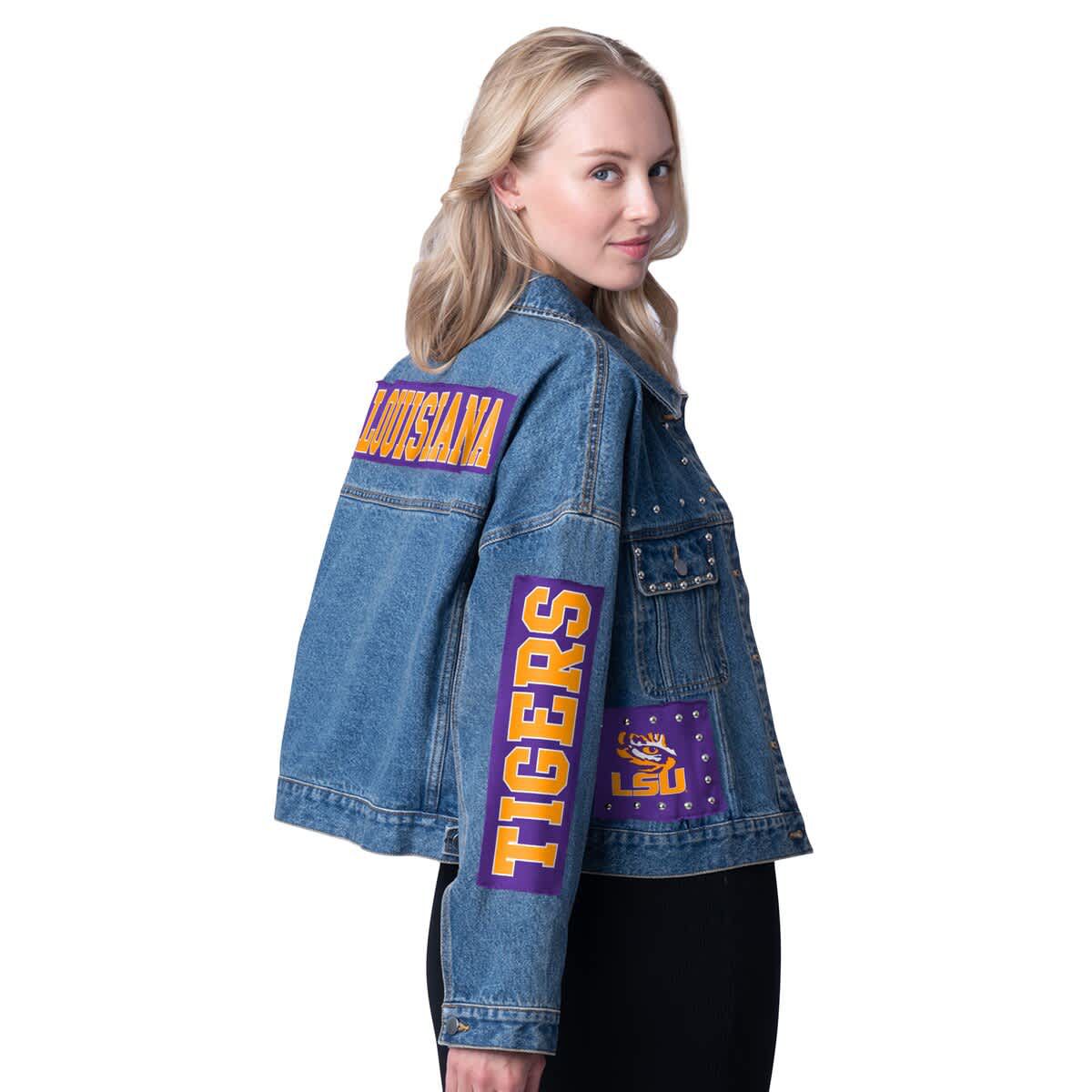 NCAA LSU Tigers Game Ball Patches and Studs Full-Button Jacket