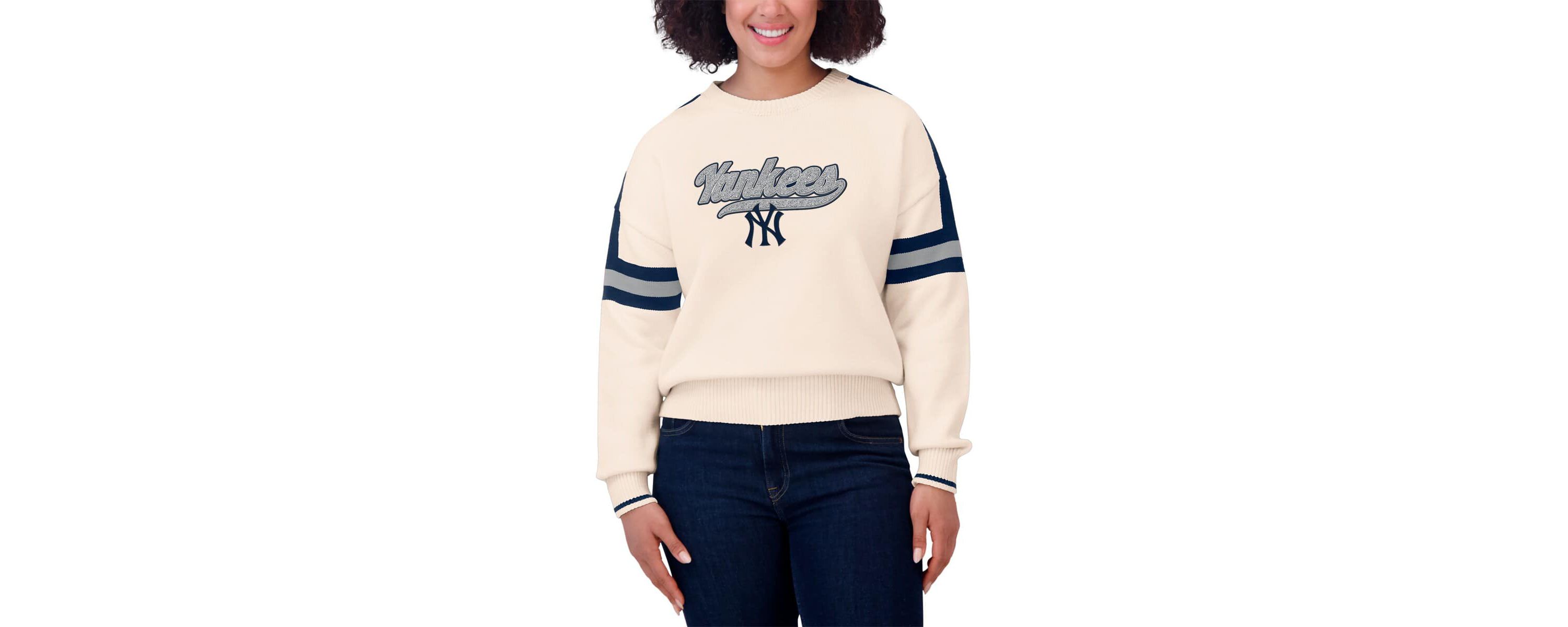 MLB New York Yankees Stripe Pullover Sweater