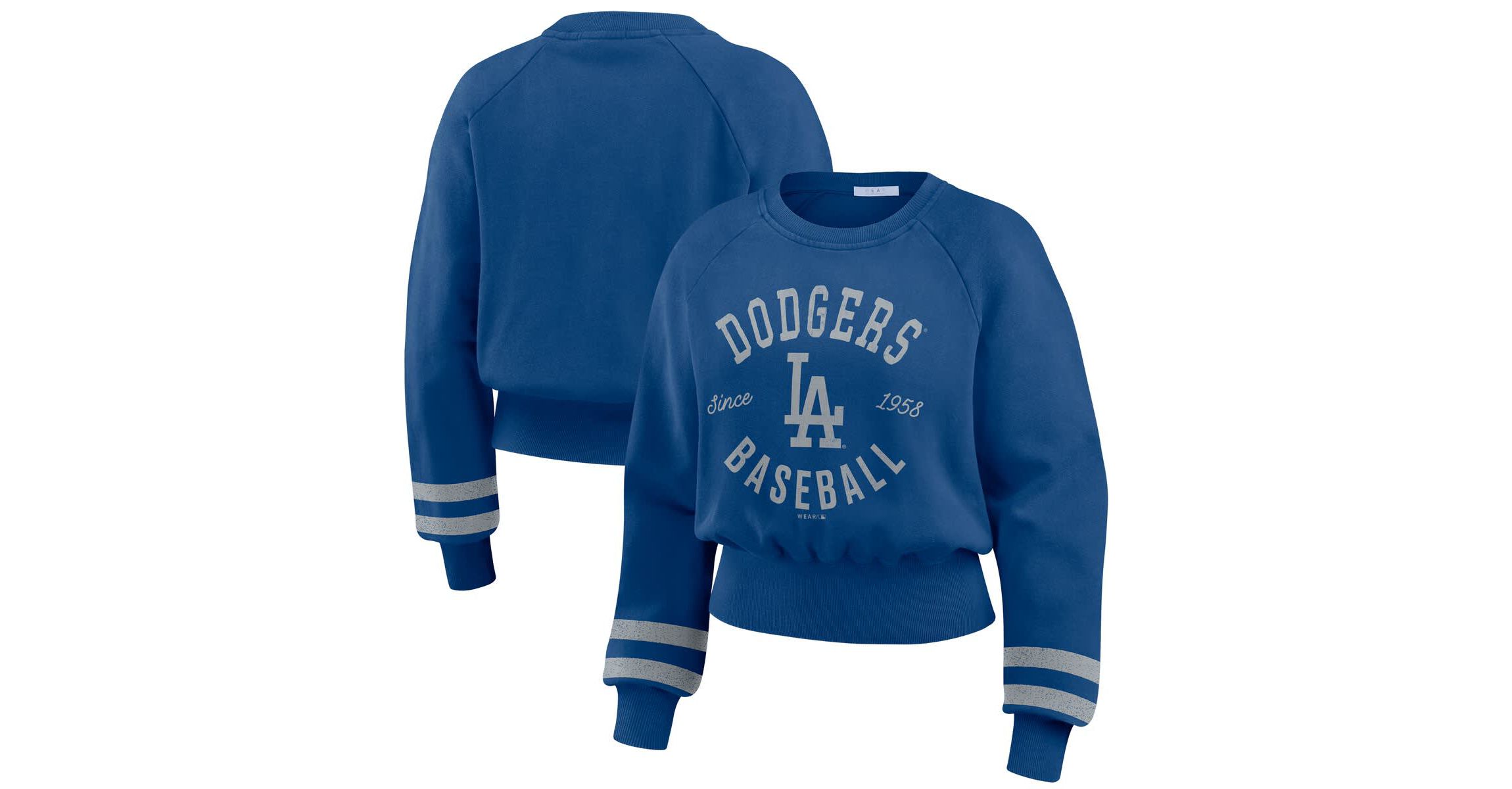 MLB Los Angeles Dodgers Vintage Washed Cropped Pullover Sweatshirt