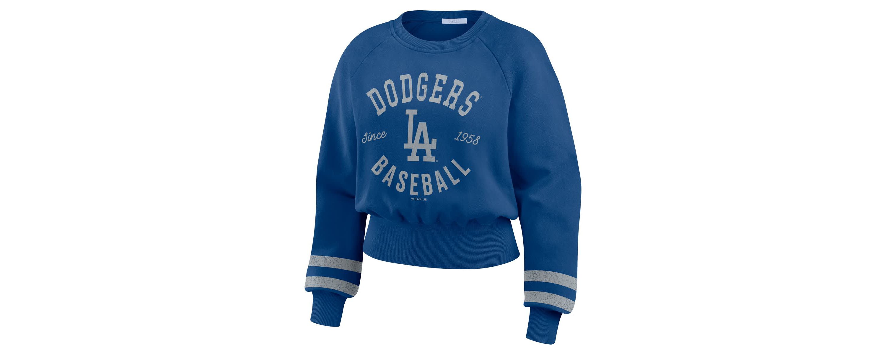 MLB Los Angeles Dodgers Vintage Washed Cropped Pullover Sweatshirt
