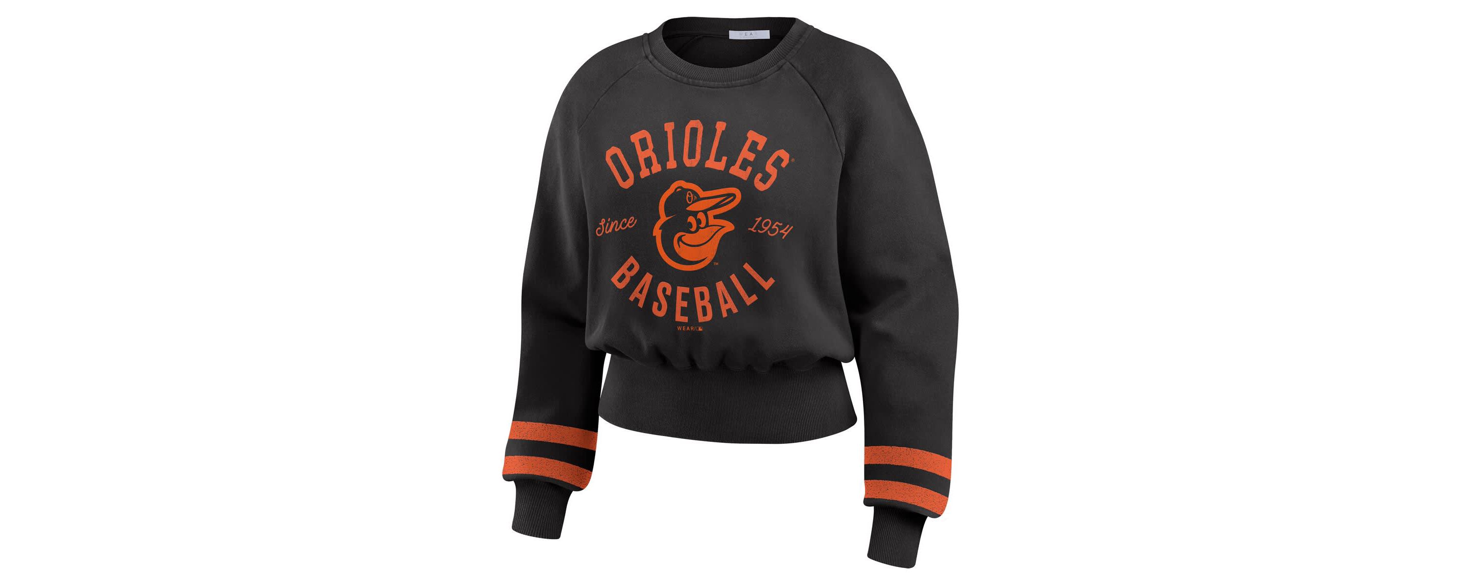 MLB Baltimore Orioles Vintage Washed Cropped Pullover Sweatshirt