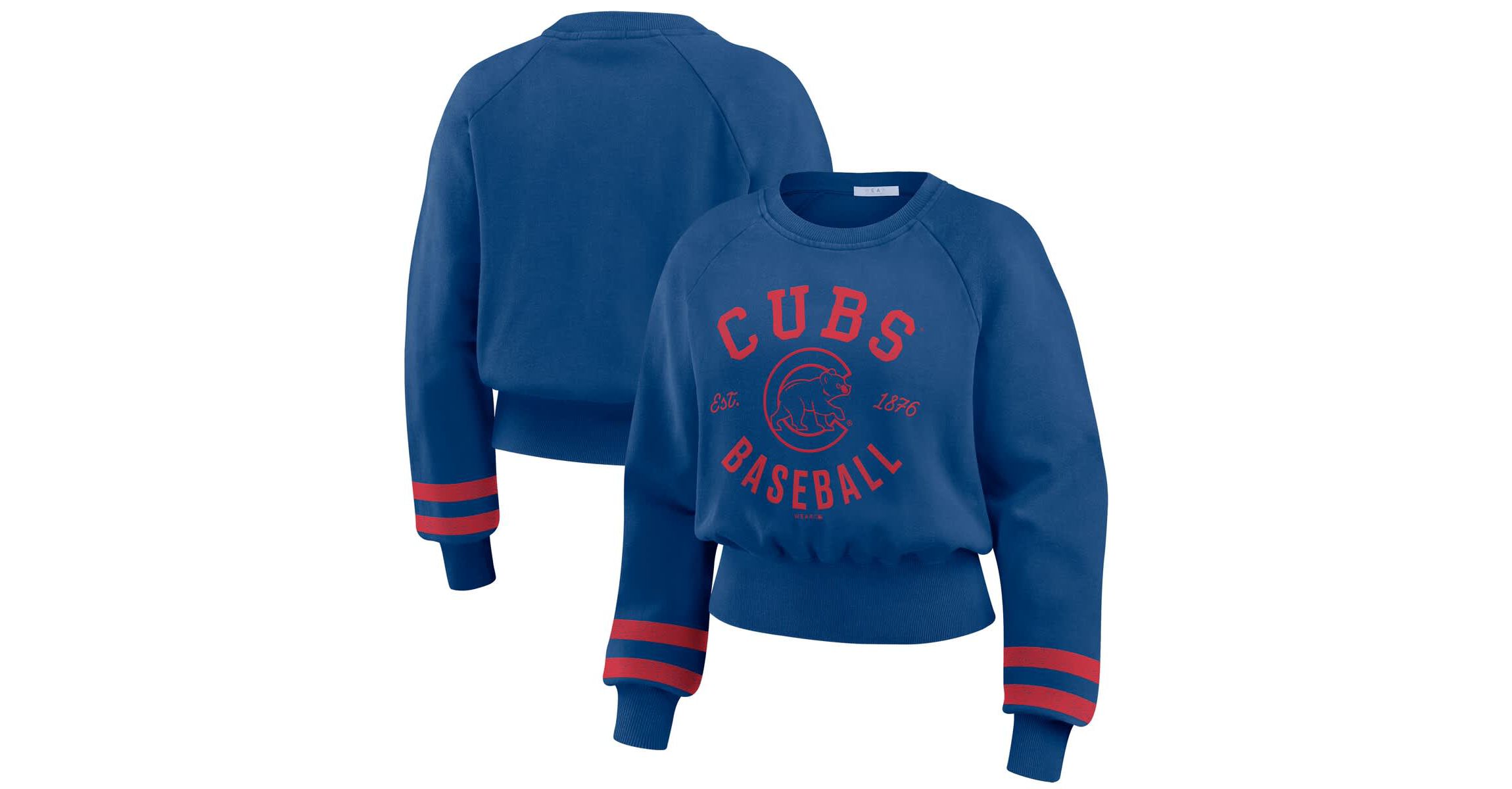 MLB Chicago Cubs Vintage Washed Cropped Pullover Sweatshirt