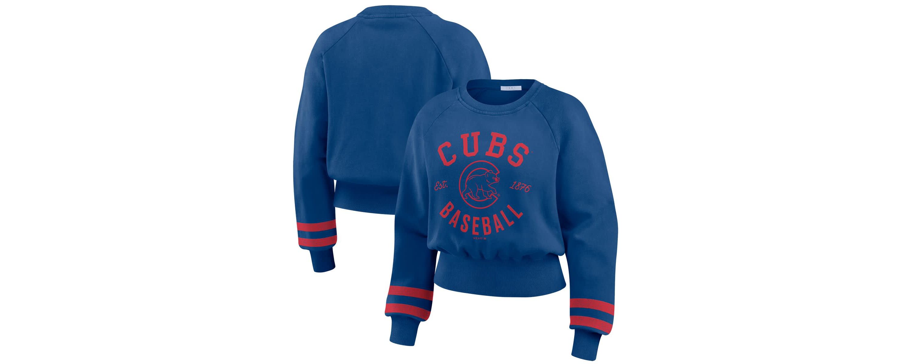 MLB Chicago Cubs Vintage Washed Cropped Pullover Sweatshirt