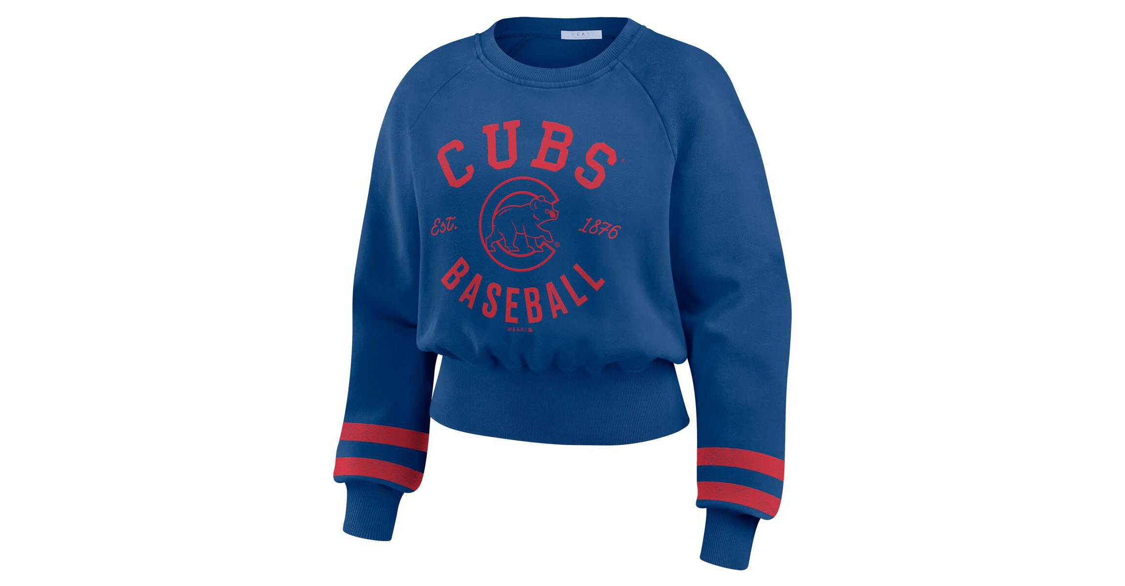 MLB Chicago Cubs Vintage Washed Cropped Pullover Sweatshirt