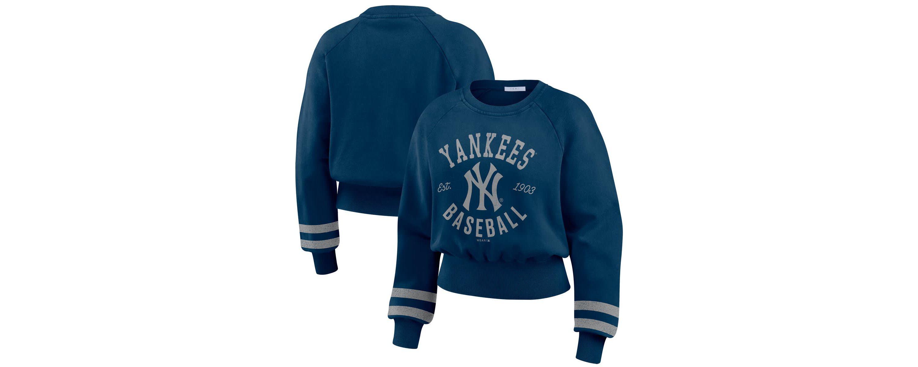 MLB New York Yankees Vintage Washed Cropped Pullover Sweatshirt