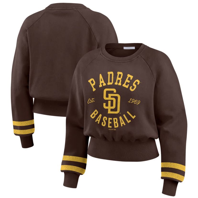 MLB San Diego Padres Vintage Washed Cropped Pullover Sweatshirt