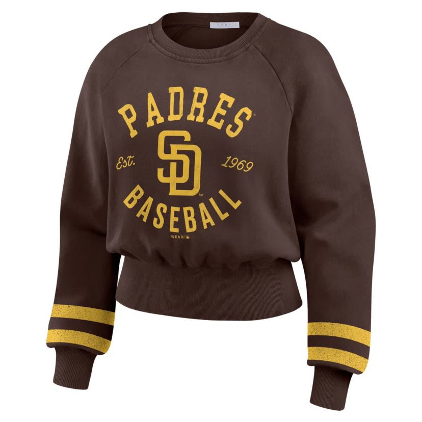 MLB San Diego Padres Vintage Washed Cropped Pullover Sweatshirt