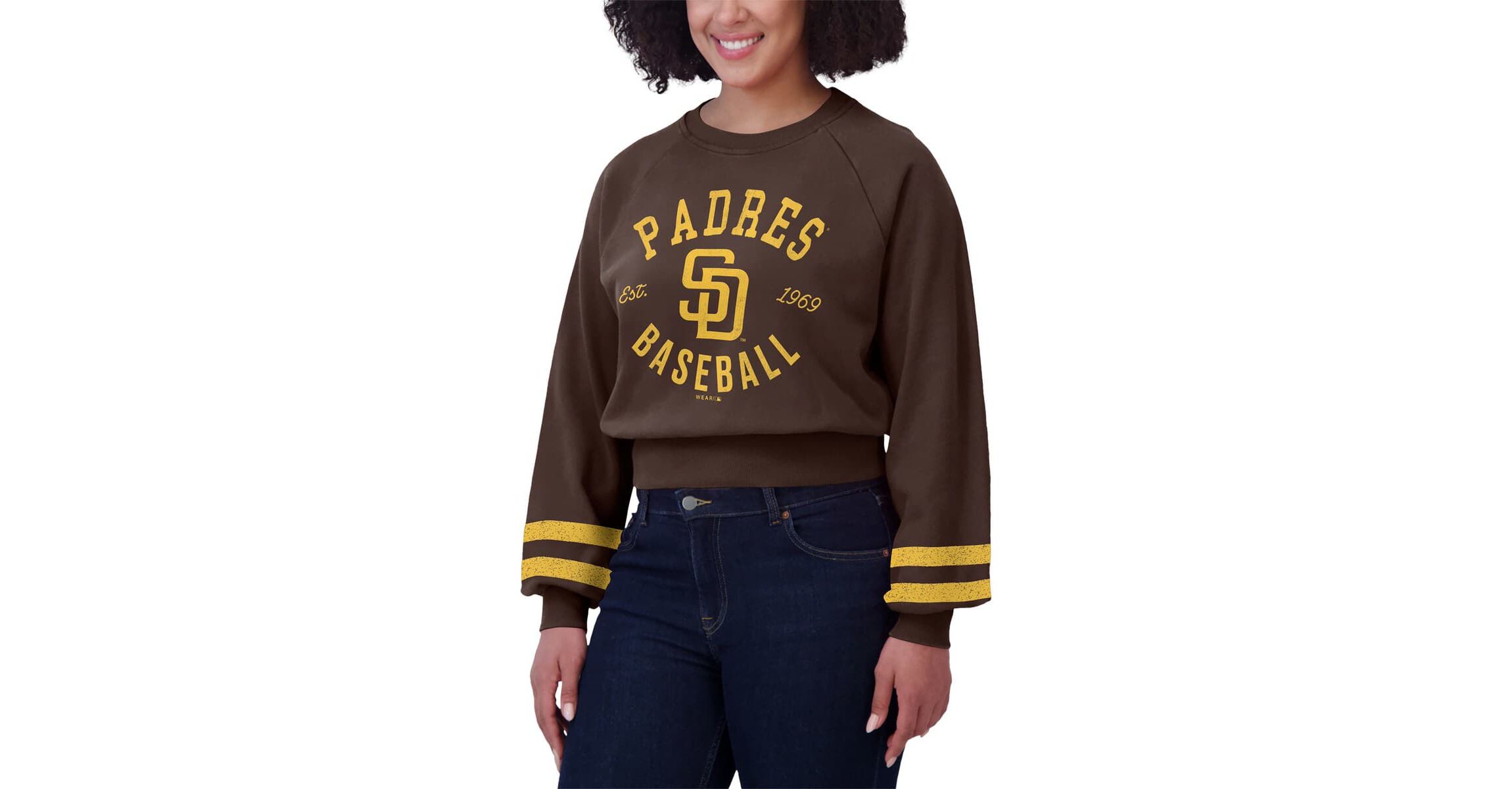 MLB San Diego Padres Vintage Washed Cropped Pullover Sweatshirt