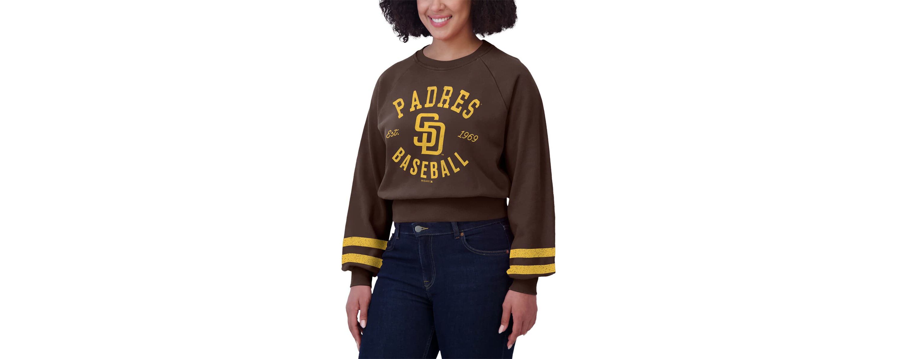 MLB San Diego Padres Vintage Washed Cropped Pullover Sweatshirt