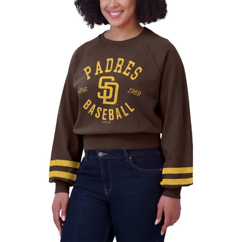 MLB San Diego Padres Vintage Washed Cropped Pullover Sweatshirt