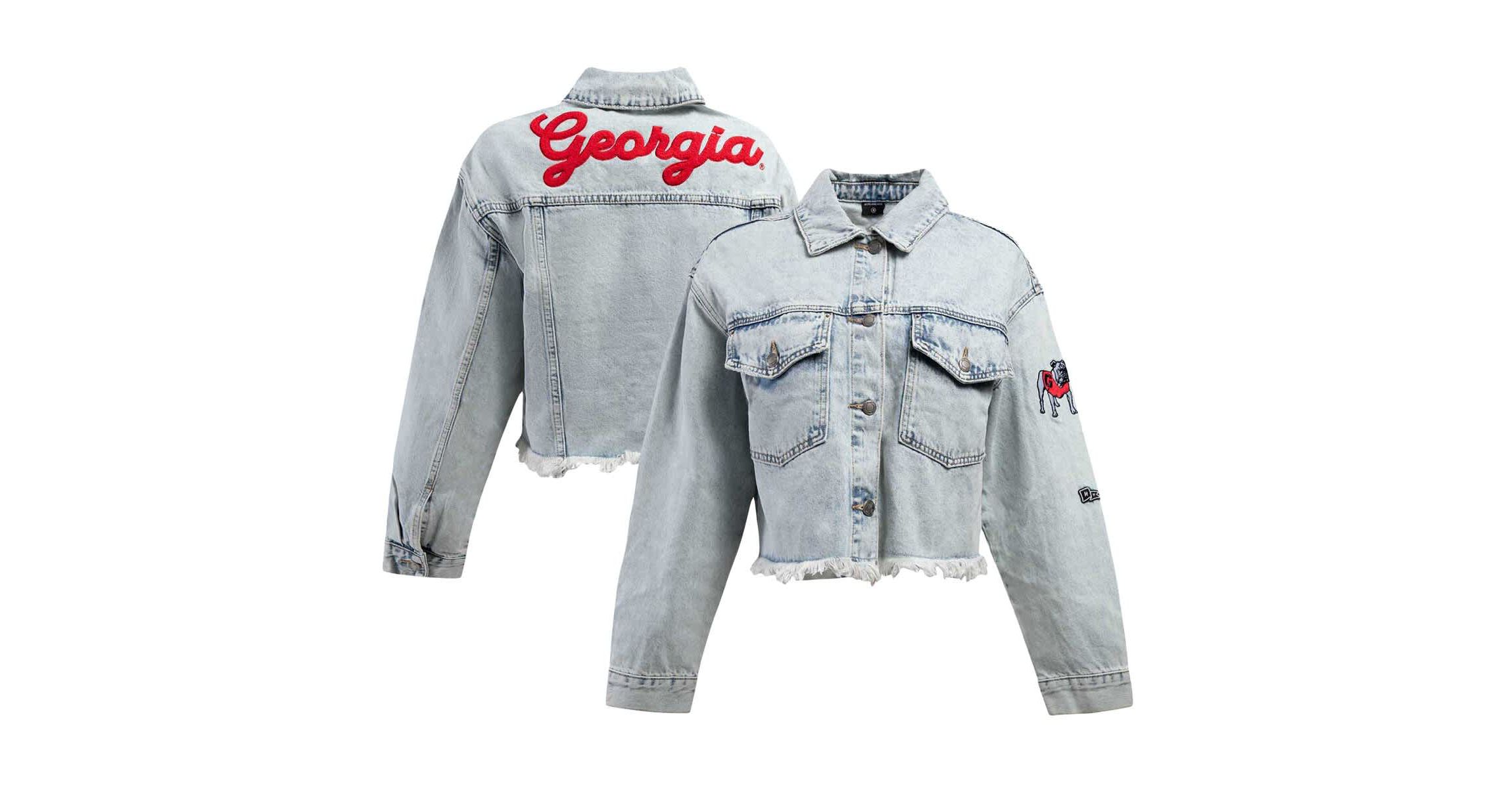 NCAA Georgia Bulldogs Lightwash Full-Button Jean Jacket