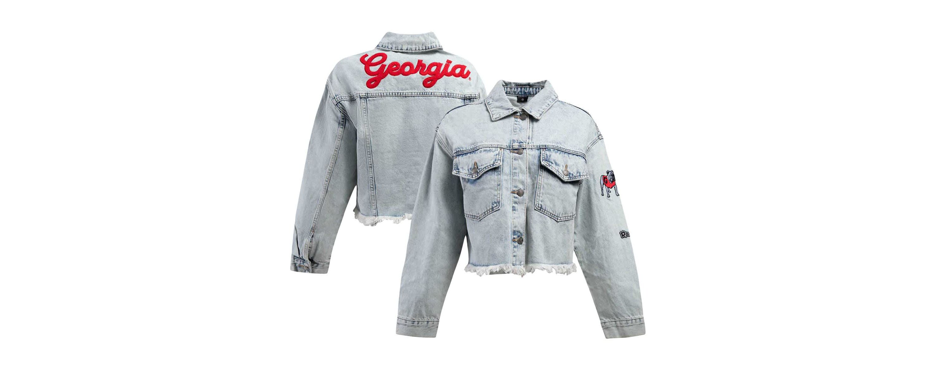 NCAA Georgia Bulldogs Lightwash Full-Button Jean Jacket