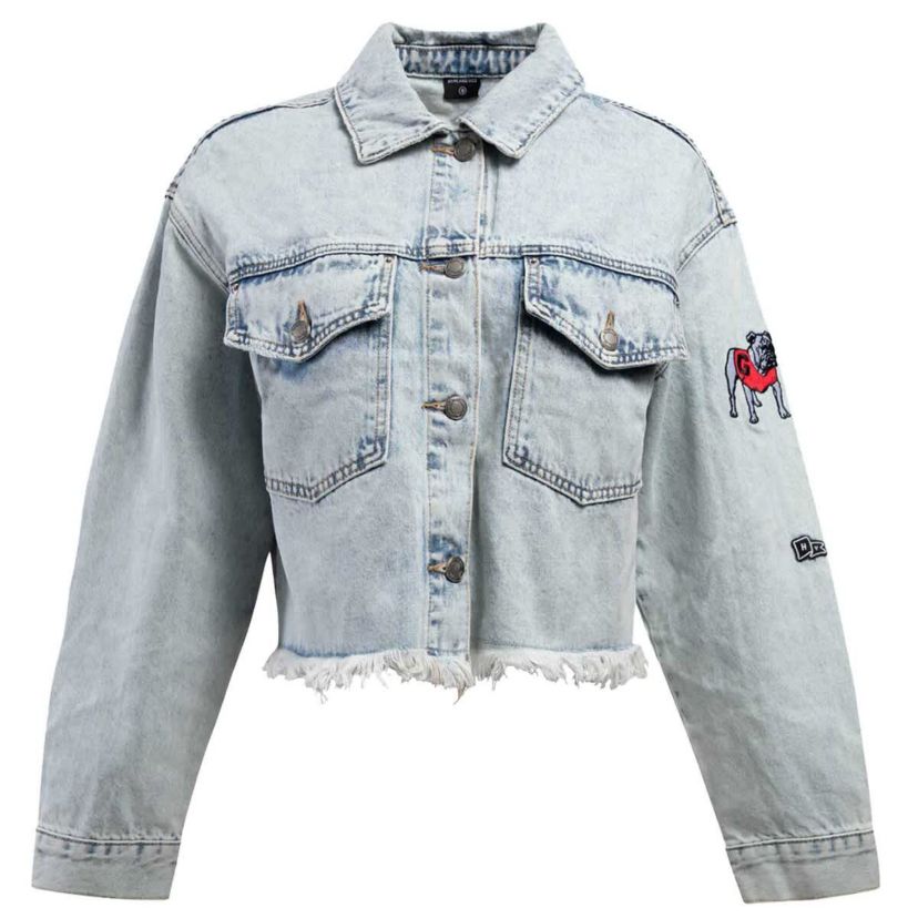 NCAA Georgia Bulldogs Lightwash Full-Button Jean Jacket