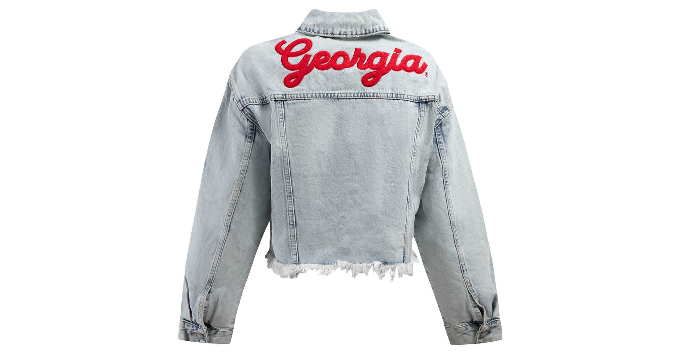 NCAA Georgia Bulldogs Lightwash Full-Button Jean Jacket