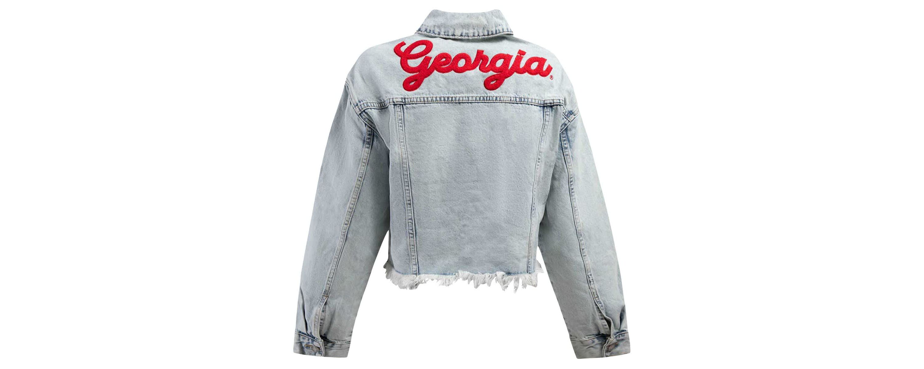 NCAA Georgia Bulldogs Lightwash Full-Button Jean Jacket