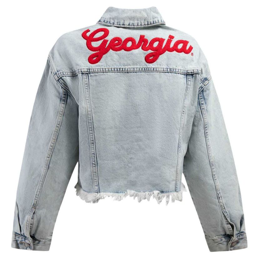NCAA Georgia Bulldogs Lightwash Full-Button Jean Jacket