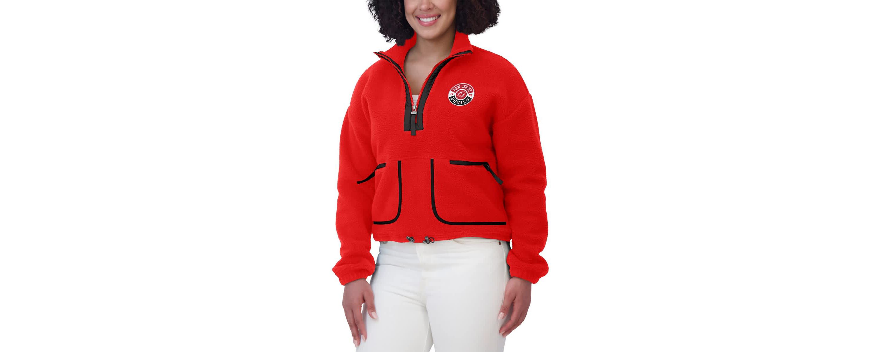 NHL New Jersey Devils Polar Fleece Half-Zip Jacket
