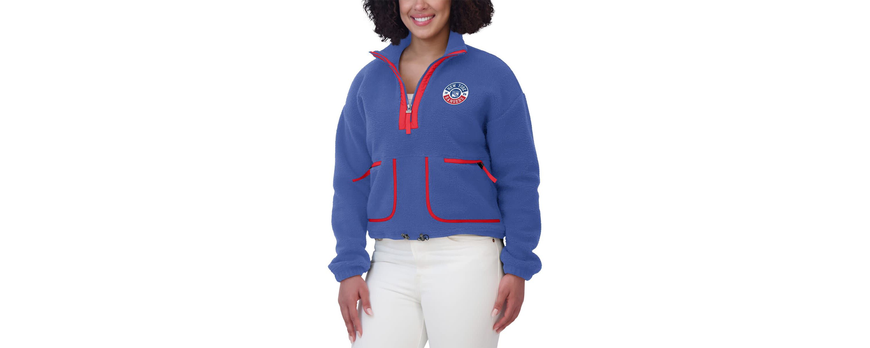NHL New York Rangers Polar Fleece Half-Zip Jacket