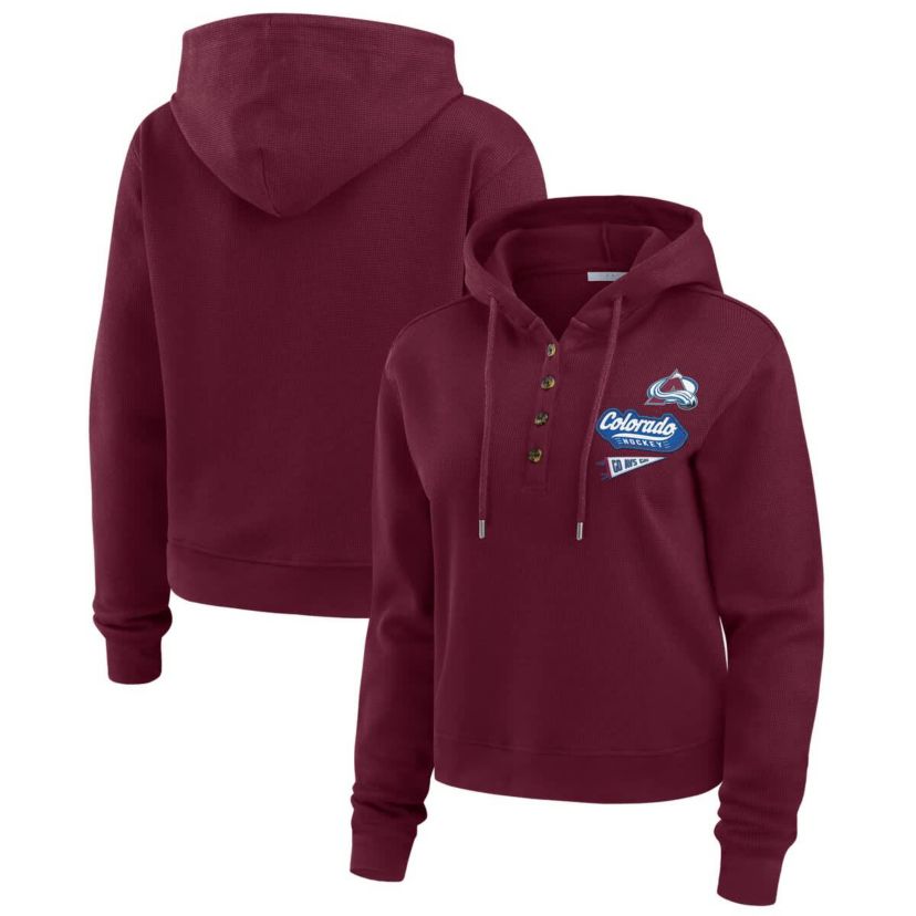 NHL Colorado Avalanche Waffle-Knit Pullover Hoodie